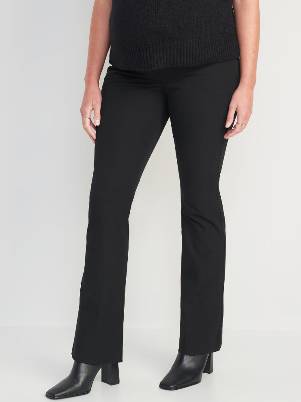 Old Navy Women's Size 12 Black Maternity Full-Panel Pixie Flare Pants 75% off